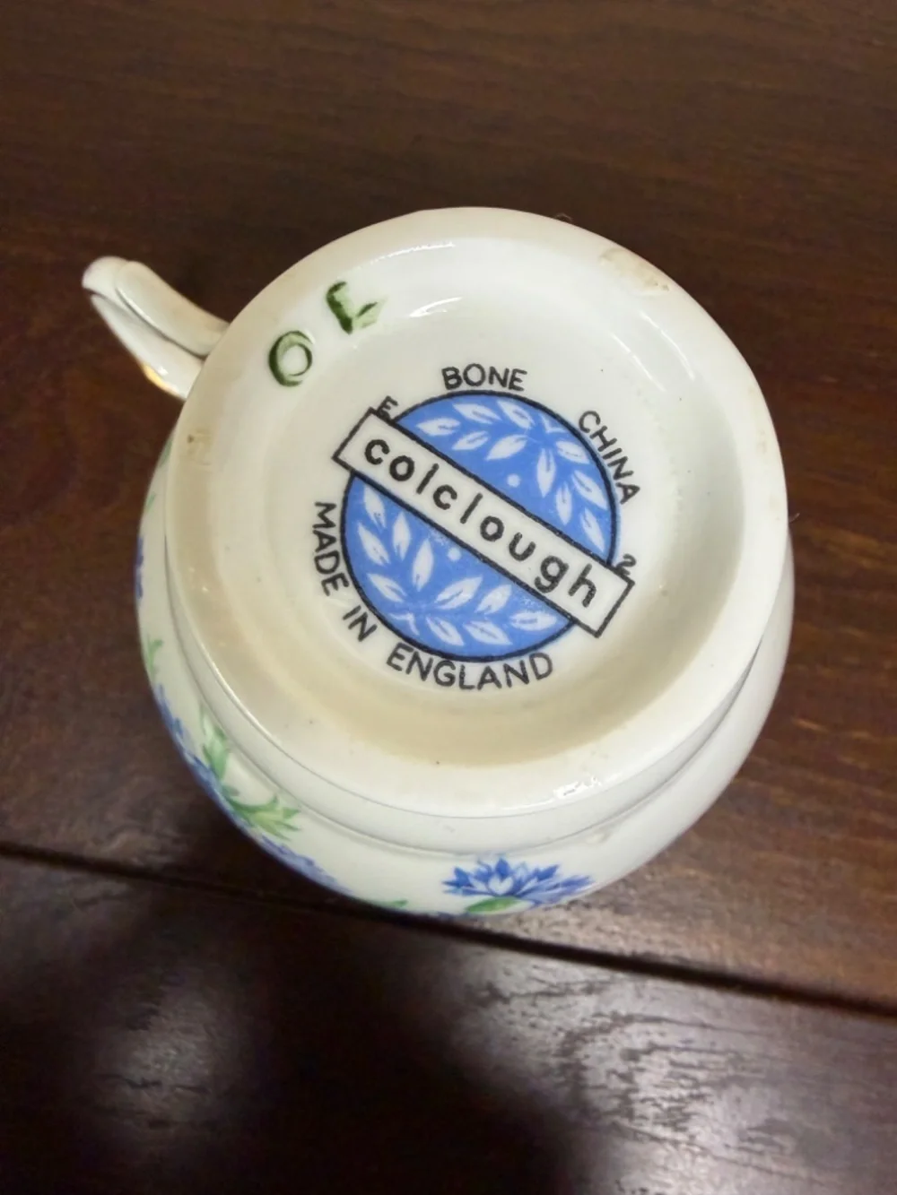Vintage Colclough Cornflower Blue White Tea Cup & Saucer Set England Gilt Gold